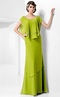 Mantel / Spalte scoop bodenlangen Chiffon Abendkleid