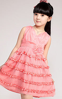 Nice Sleeveless Tulle/Satin Wedding/Evening Flower Girl Dress