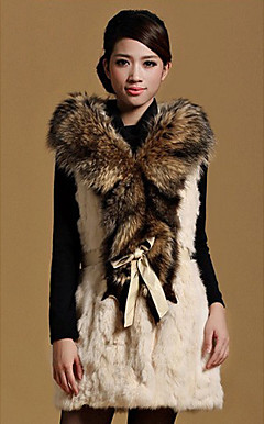 Belle fourrure de raton laveur châle de fourrure de lapin Casual / Parti Vest (plus de couleurs)