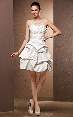 Ball Gown Sweetheart Satin Short / Mini brudekjole