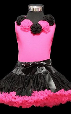 Mooie bloemen Tops Met bijpassende Pettidress Set Katoen / tule bloemenmeisje jurk