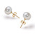  D'acqua dolce in oro bianco 14k aaa 7,5-8mm orecchino di perla (dszz050)