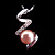  nobile perla d'acqua dolce rosa d'argento con ciondolo collana (lsp057)