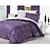  4-pc Queen Size Purple Love Printing Cotton Full Size Duvet Cover Set  (0580-9S707009S)