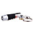  3-en-1 láser rojo + luz blanca + luz UV llavero linterna LED (3 * LR44 color surtidos)