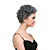  Capless Short High Quality Synthetic Natural Look Grey With White Curly Hair Wig