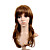  Capless lange hoge kwaliteit synthetische natuurlijke look goudbruin met blond europese weave haar pruik