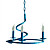  aegean estilo mar vela azul 3-luz de luz de ferro pendurado (0925-6001-3b)