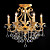  antieke legering kaars kristal swag 6-licht kroonluchter (0943-mx-6026 +6)
