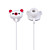  Cute Bear Stereo Earphones (White)
