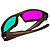  Re-useable Plastic Frame Resin Lens Anaglyphic Magenta + Green 3D Glasses