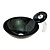  vert foncé victoire lavabo en verre trempé navire avec robinet cascade, bague de montage et l'évacuation des eaux (0917-vt4013)