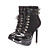  suédé hauts talons mi-mollet boot avec sangle / lacets de chaussures de mode (0987-x3708)