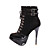  suédé hauts talons mi-mollet boot avec sangle / lacets de chaussures de mode (0987-x3708)
