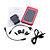  6-in-1 Portable Solar Panel Charger + LED Flashlight for iPhone 4/Cellphones (Red, 2600mAh)