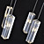  8-lumière k9 pendentif en cristal avec abat-jour en verre (0942-98039-d-8a)