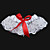  2 piezas de encaje preciosa, con ligas de raso de la boda bowknot