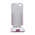  Etui Rigide en Caoutchouc et Cuir pour iPhone 4 - Rose