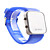  Silicone Band Women Men Unisex Jelly Sport Style Square Mirror LED Wrist Watch - Blue