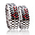  Silvery Metal Strip Digital Lava Style Iron Sport Couple Red LED Faceless Wrist Watch