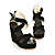  tomaia in camoscio tacco partito cuneo / scarpe da sera (1247-qm1565-2) più colori disponibili