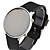  Pair of Jelly Sports Style Crystal Round Mirror Face Red LED Wrist Watch - Black & White