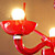  3-lumière rouge lustre moderne acrylique