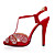  Leather Upper Stiletto Heel Peep Toe With Rhinestone Party/ Evening Shoes