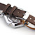  Brown PU Leather Band Women's Quartz Wrist Watch with Crystal Decoration