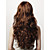  capless longue vague corps brun synthétiques Bang perruque côté