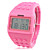  diseño de bloque ladrillos banda reloj de pulsera con luz de noche (rosa)