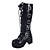  3 "grosso tallone piattaforma nero pu lolita stivali con fibbia