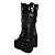  4 "grueso tacón plataforma negro pu lolita botas