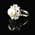  prachtige zoetwater parels / zirkoon met aluminium plated ring