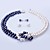  White & Blue Freshwater Pearl Necklace & Earring Set