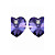  Heart Cut Colored Crystal Earrings With Platinum Plated Back