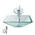  Sieg rechteckigen Glas klar Schiff Spülbecken mit Wasserhahn Wasserfall, Einbauring und Wasserablauf (0917-vt4047)