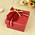  Red And Gold Double Bow Favor Box (Set of 6)