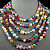  4-10mm color arcobaleno vera e propria collana di perle d'acqua dolce - 100 pollici