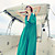  chiffon v-pescoço com tiras vestido maxi