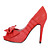  Leather Peep Toe Stiletto Pumps With Bow (More Colors)