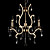  Crystal Chandelier with 3 Lights in Metal