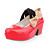  Two Tone Patent Leather Chunky Heel Closed Toe Platforms (More Colors)