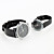  Pair of PU 981 Analog Quartz Wrist Watches (Black)