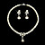  Rhinestone Spring Flower Necklace And Earring Set