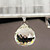  Crystal Pendant Light with 3 Lights in White Fabric  Shade