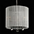  Crystal Pendant Light with 3 Lights in White Fabric  Shade