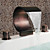  Antique Oil Rubbed Bronze Waterfall Widespread Bathroom Sink Faucet