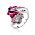  Austria Crystal Ring In Platinum-plated Alloy - Embracing Flowers (More Colors)