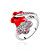  Austria Crystal Ring In Platinum-plated Alloy - Embracing Flowers (More Colors)